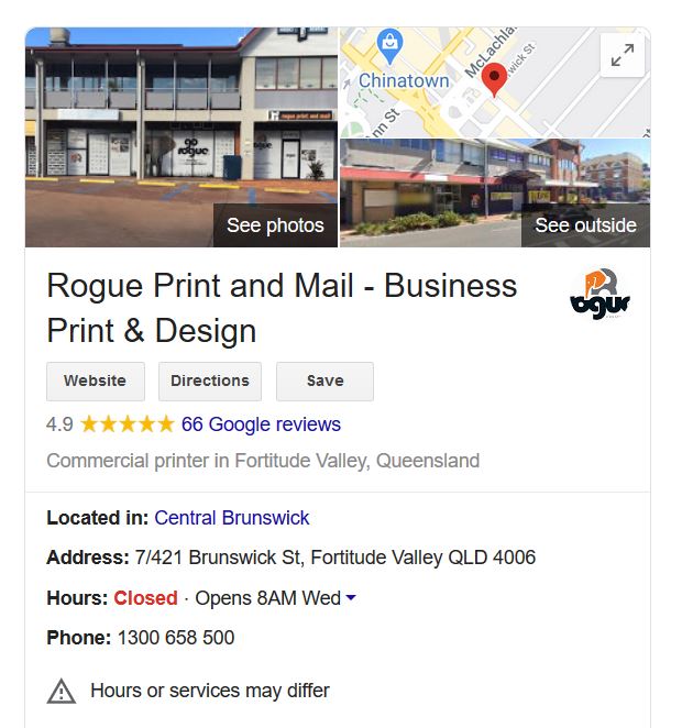 Rogue Print And Mails Google My Business Listing