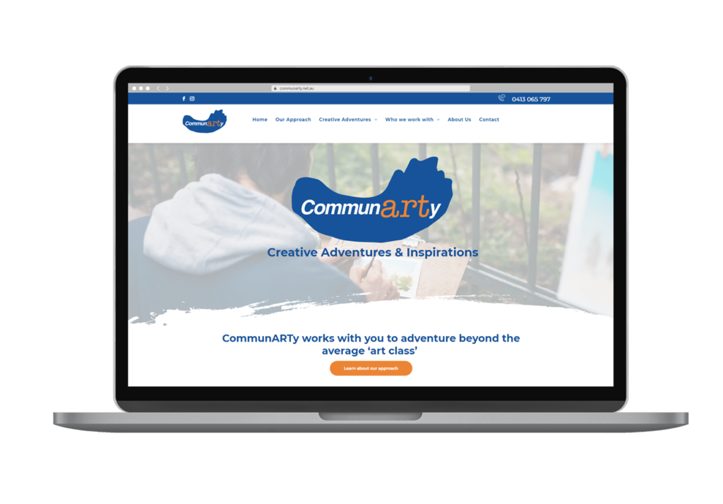 Communarty Creative Adventures & Inspirations Brisbane Laptop Layout Design By Rogue Web Design