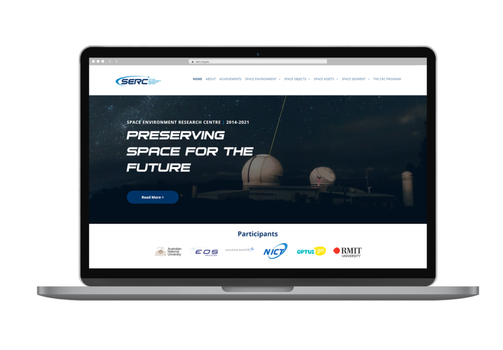 Space Environment Research Centre Serc Website Design Laptop View By Rogue Web Design
