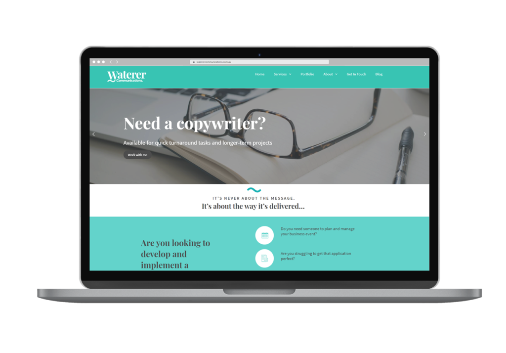 Waterer Communications Website Design Laptop View By Rogue Web Design