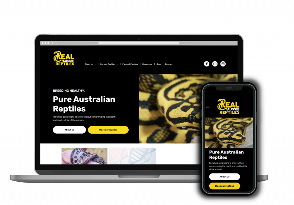 Real Aussie Reptiles Website Desktop And Phone View Real Aussie Reptiles Website Desktop And Phone View