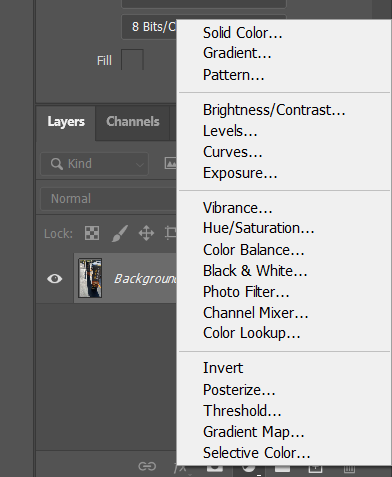 Make Edits In Photoshop Adjustment Layer Panel If Needed