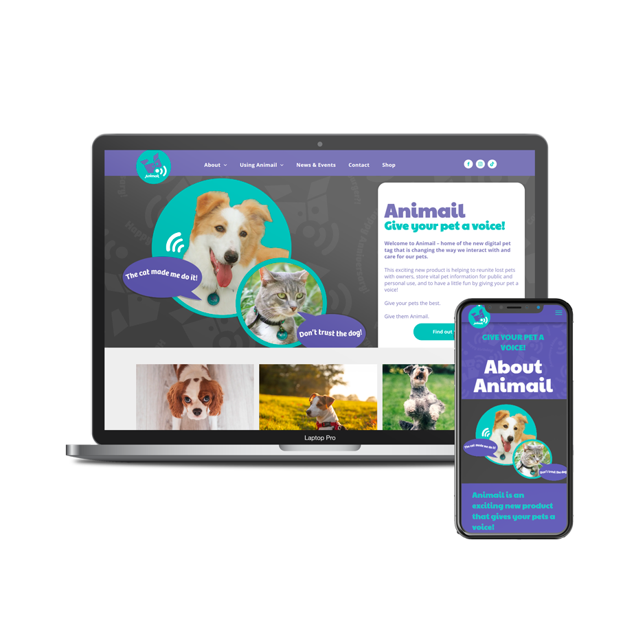 Animail.Pet Tag Website Design Animail.Pet Tag Website Design