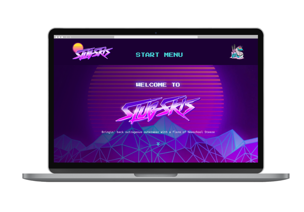 Slug Skis Website Design Desktop Laptop View