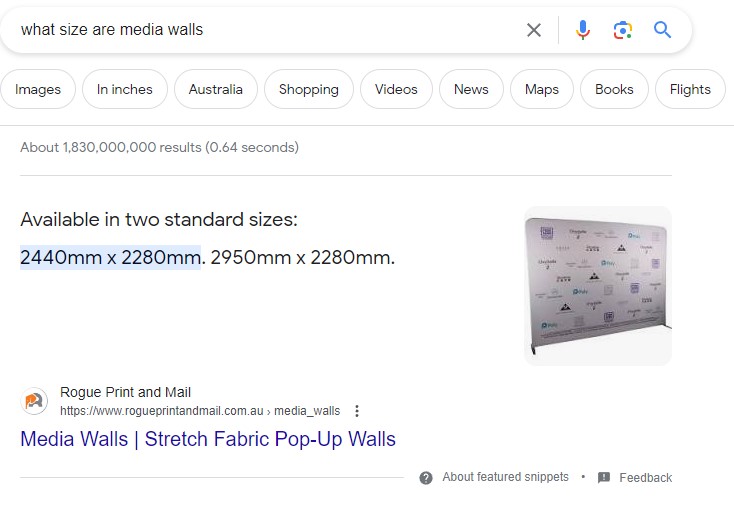 Question Featured Snippet Example